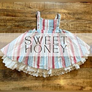 SweetHoney Stars and Stripes Pinafore Tunic Top Size 10